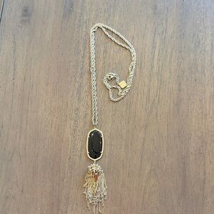Kendra Scott Gold Necklace with Black Pendant